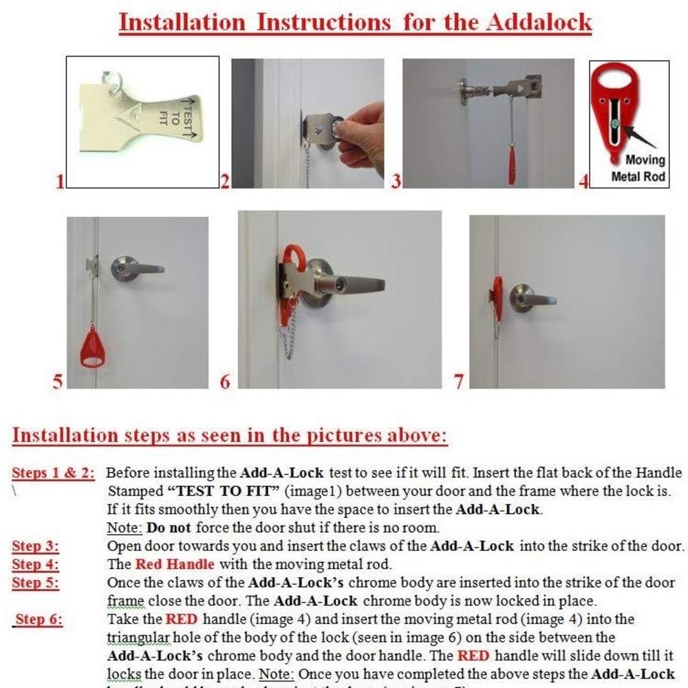 * Addalock door security - Picture 4 of 6